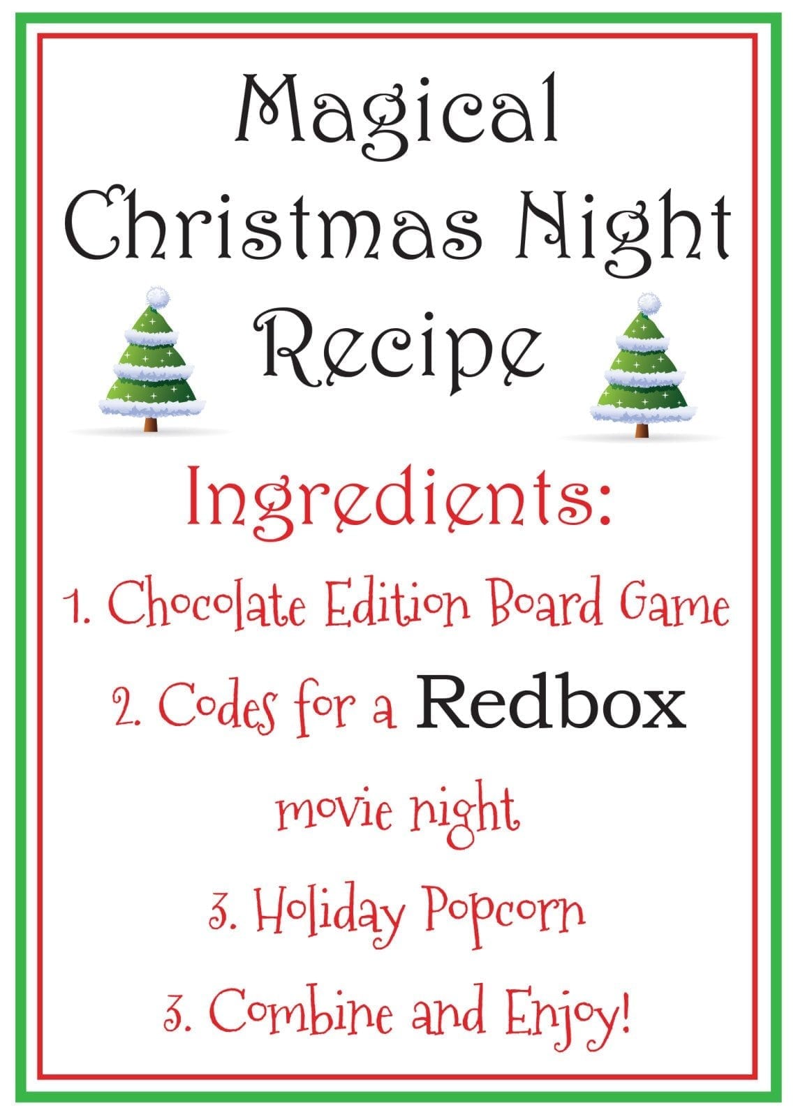 RedBox Movie Night Printable and Gift Idea 2024 - Clarks Condensed