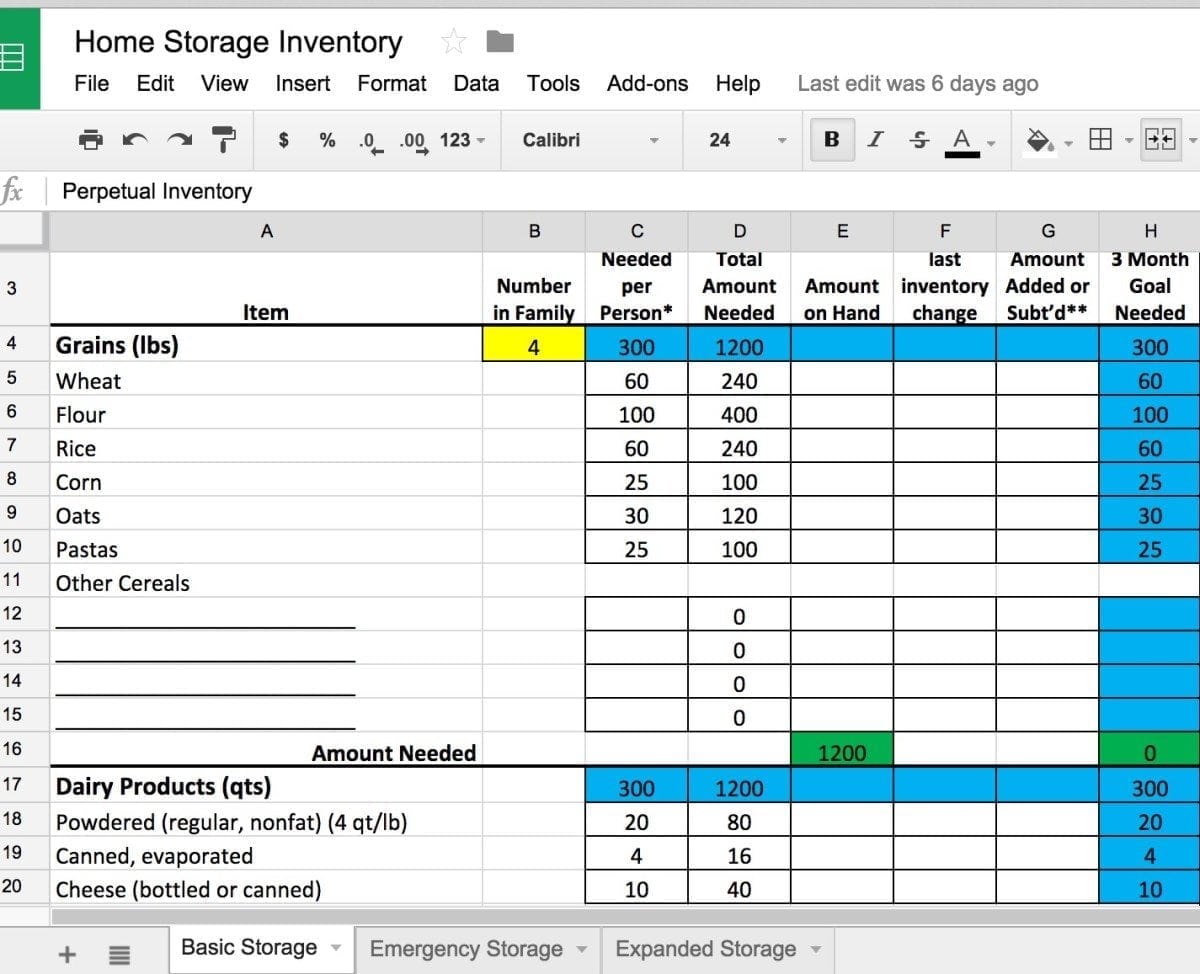 5 Ways to Build Your Food Storage - Free Food Storage Inventory ...