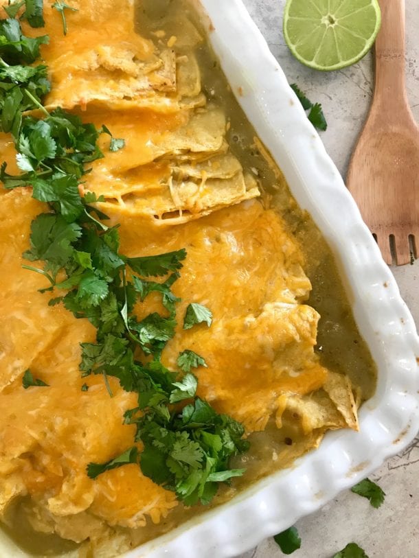 Easy Green Chili Chicken Enchiladas