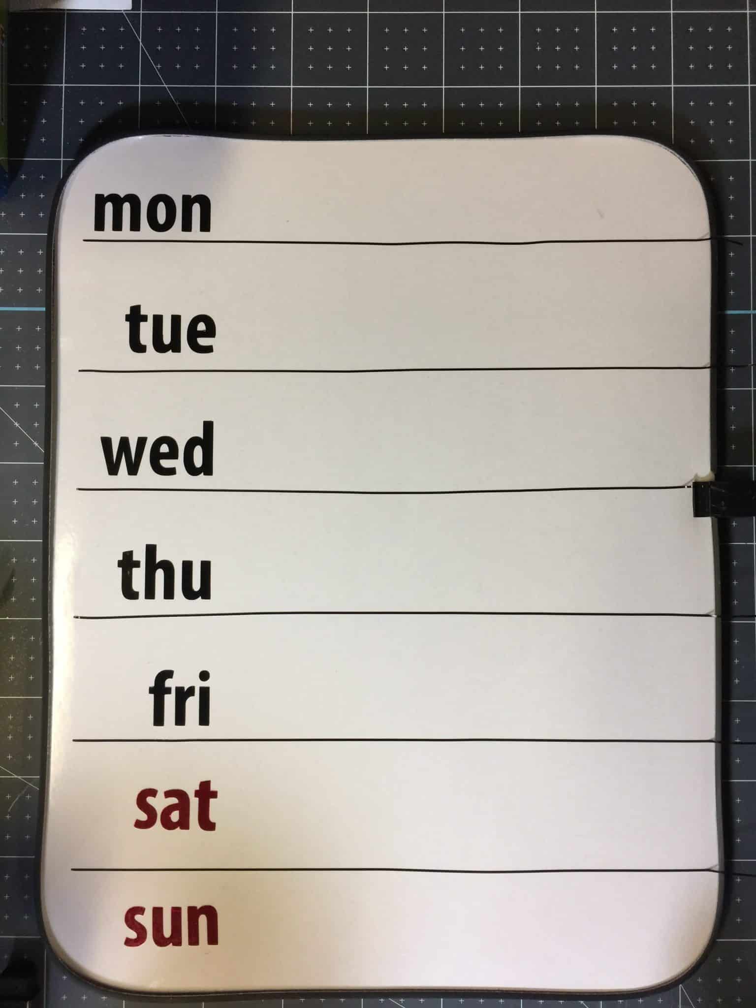 DIY Week-at-a-Glance Dry Erase Board