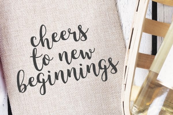 cheers to new beginnings banner