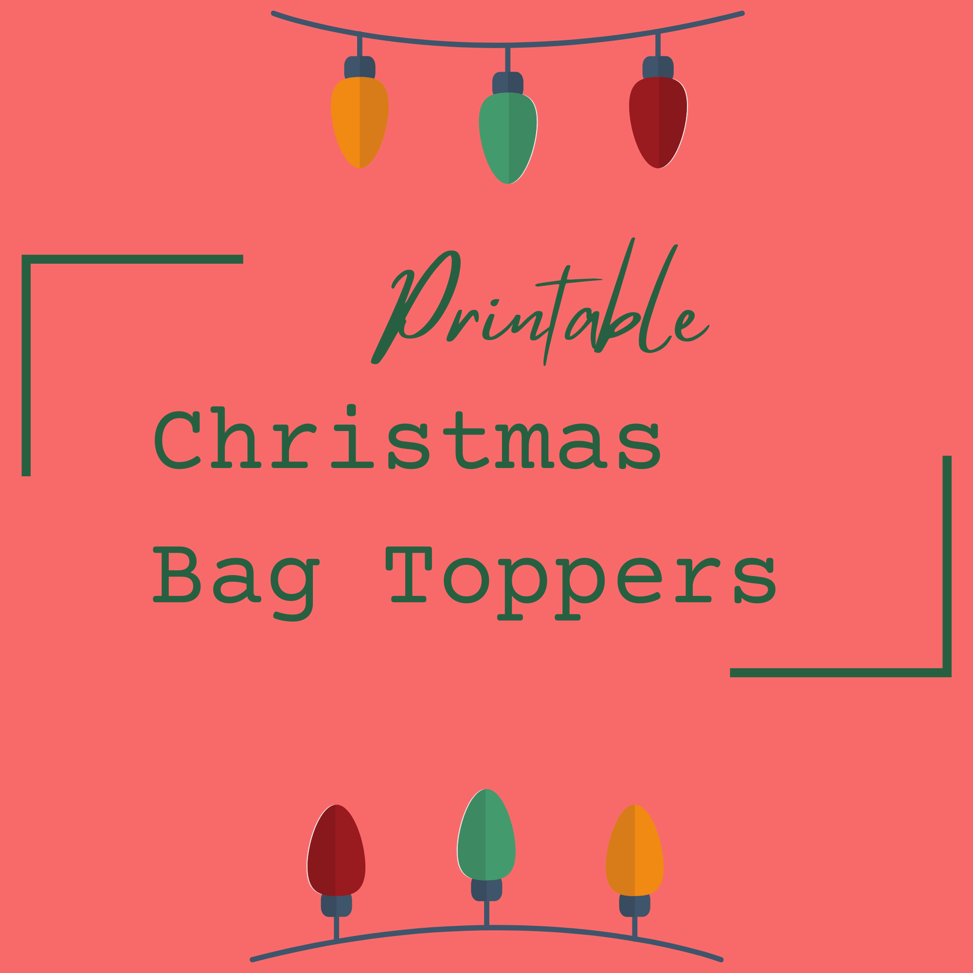 Merry Christmas Stripe Printable Bag Toppers (Instant Download)